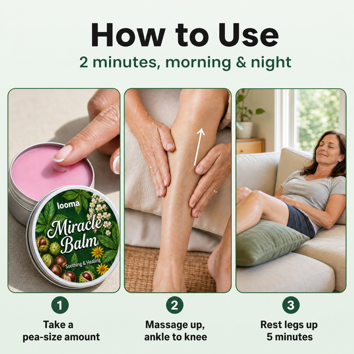 How to use: 2 minutes, morning and night