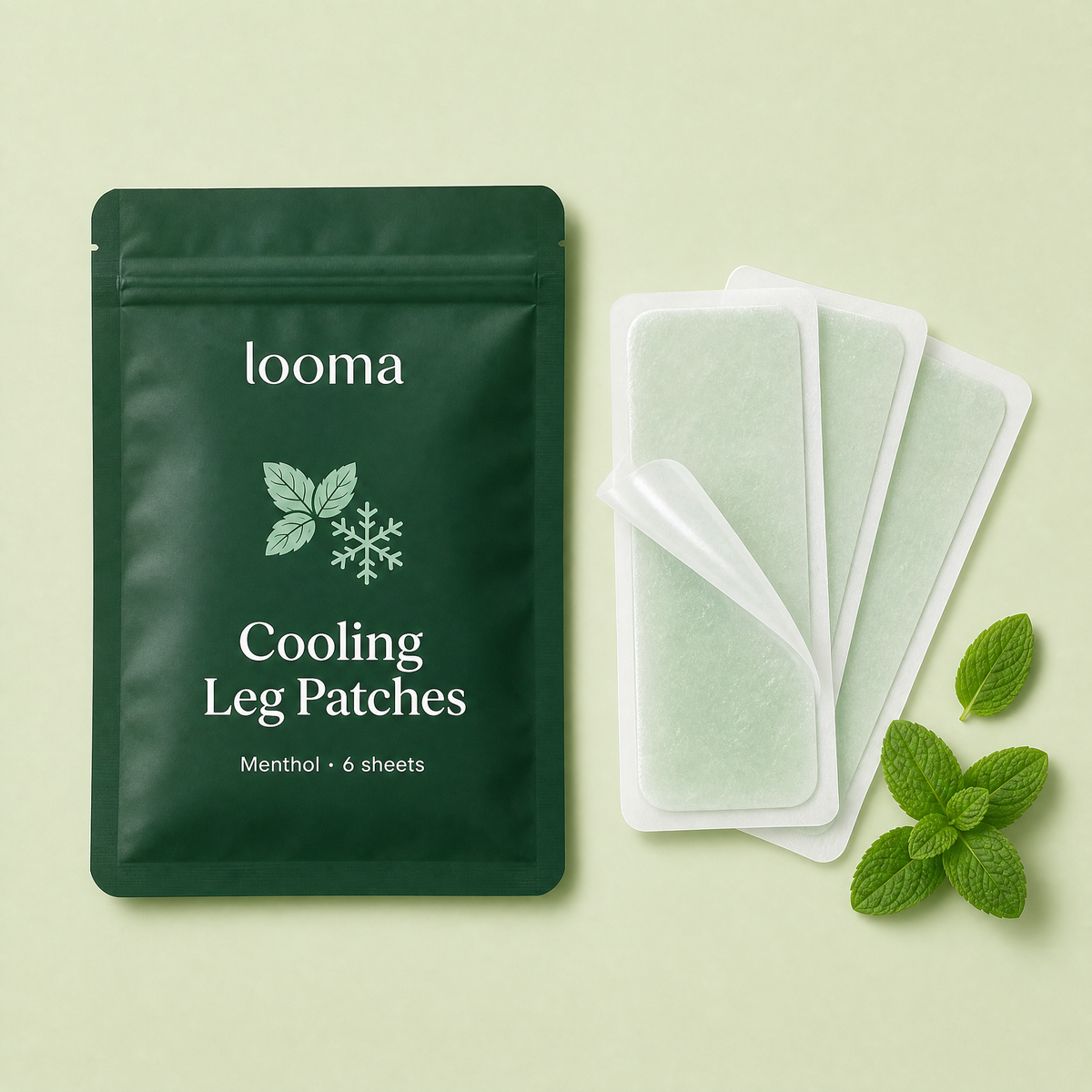 LOOMA Cooling Leg Patches, menthol, 6 sheets