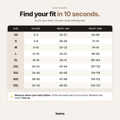 Size chart XS to 5XL