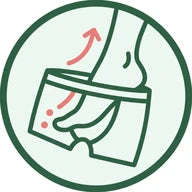 Underwear pulled up over a bare foot
