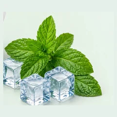 Mint leaves and ice
