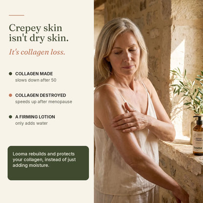 Crepey skin is collagen loss, not dryness