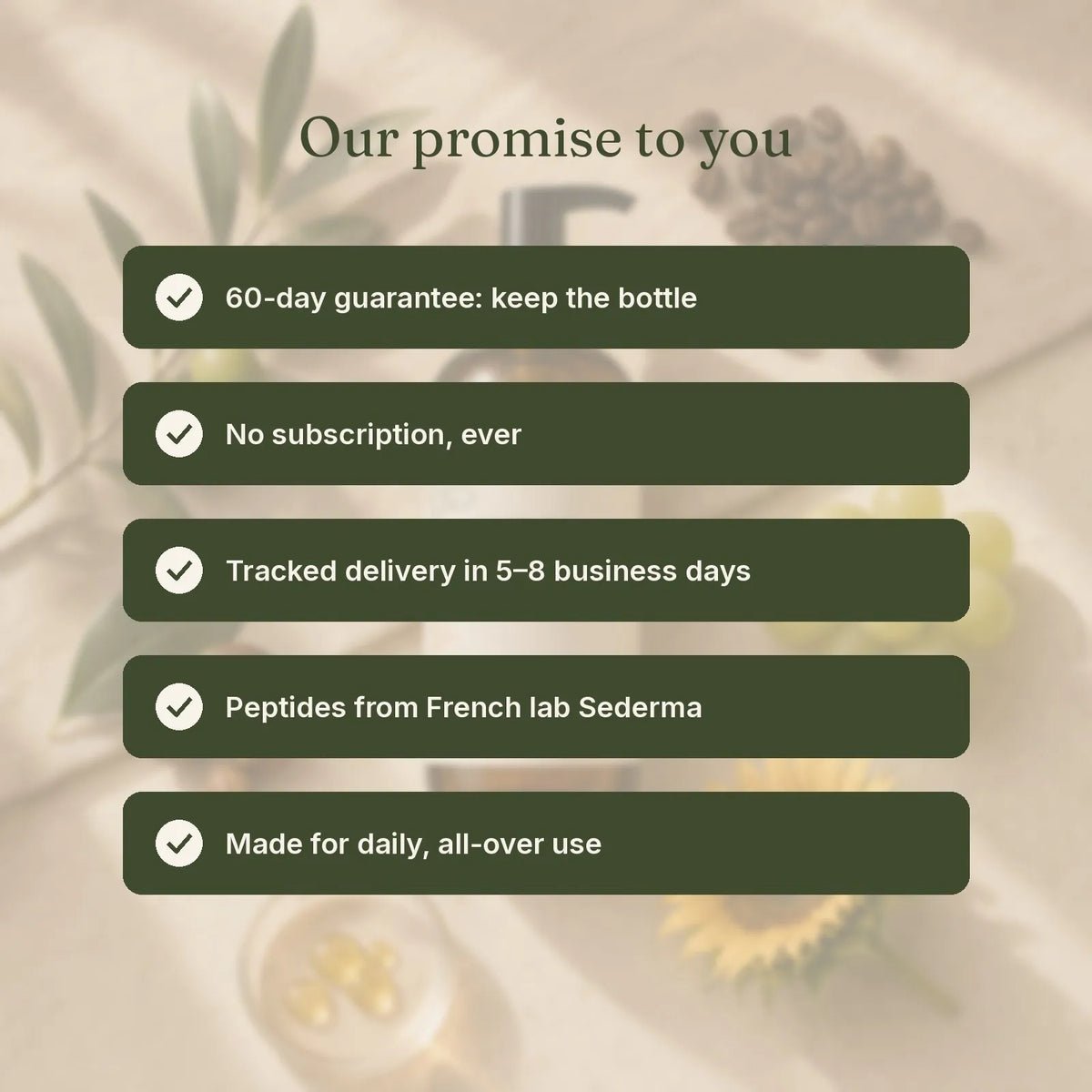 60-day guarantee, no subscription, tracked delivery